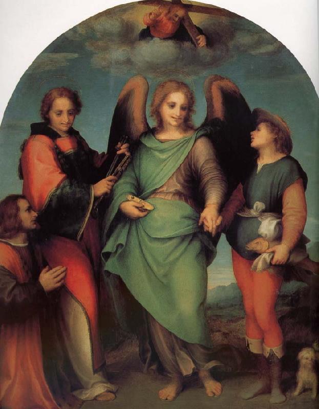 Andrea del Sarto Rafael Angel of Latter-day Saints and the great Leonard, with donor Sweden oil painting art